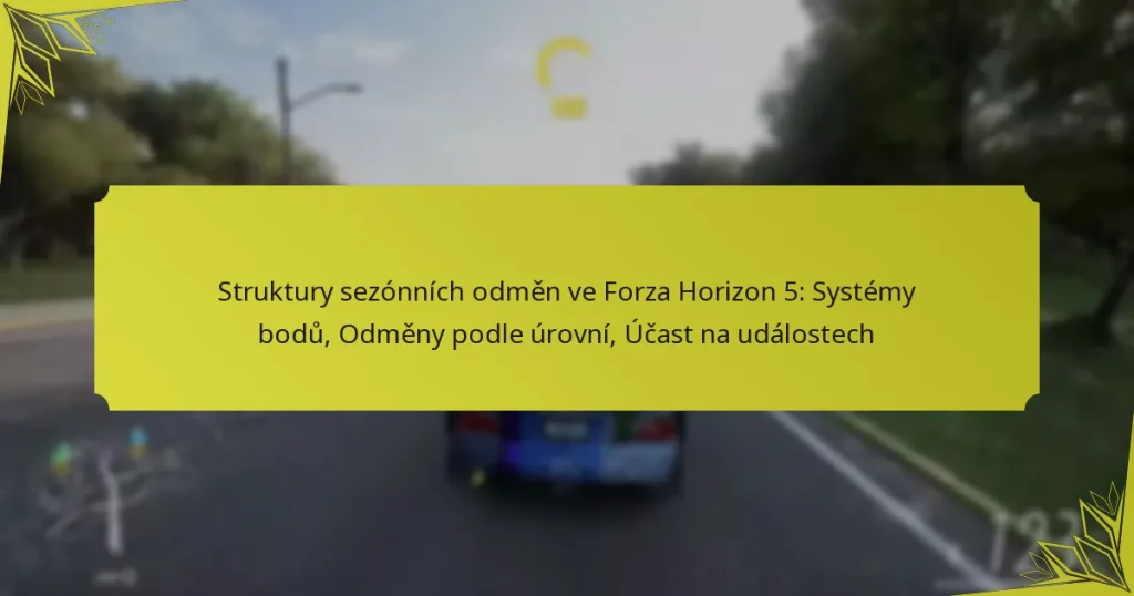 Struktury sezónních odměn ve Forza Horizon 5: Systémy bodů, Odměny podle úrovní, Účast na událostech
